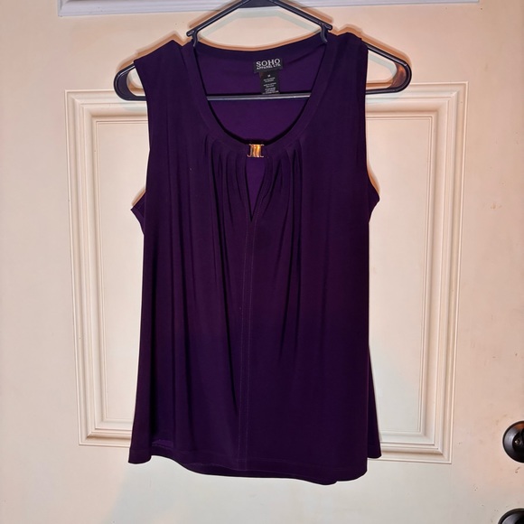 Soho Women's Deep Purple Sleeveless Blouse - Picture 1 of 3